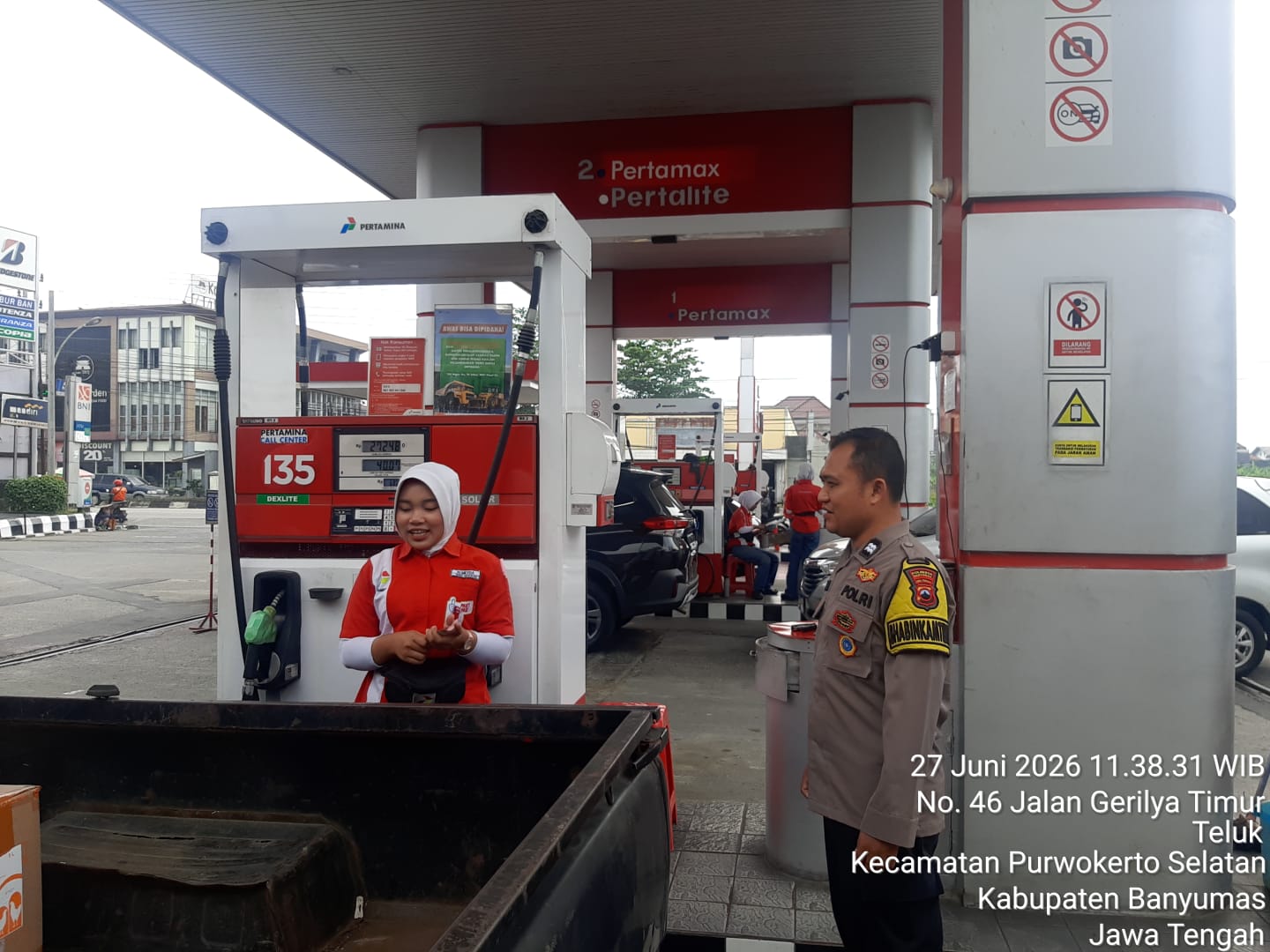 Polsek Purwokerto Selatan Banyumas Cegah Penyimpangan BBM Bersubsidi Lewat Sambang SPBU
