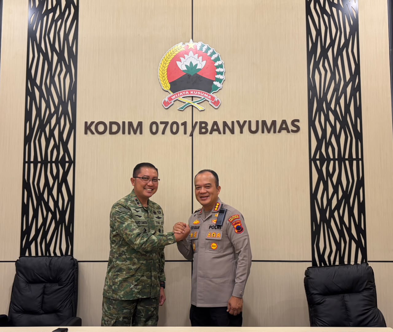 Kapolresta Banyumas Jalin Silaturahmi dengan Dandim 0701/Banyumas, Perkuat Soliditas TNI-Polri