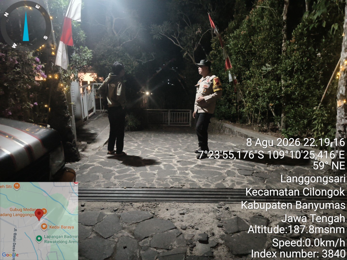 Patroli dan Sambangi Kediaman Kick Andy, Bhabinkamtibmas Cilongok Ingatkan Security Waspada 3C
