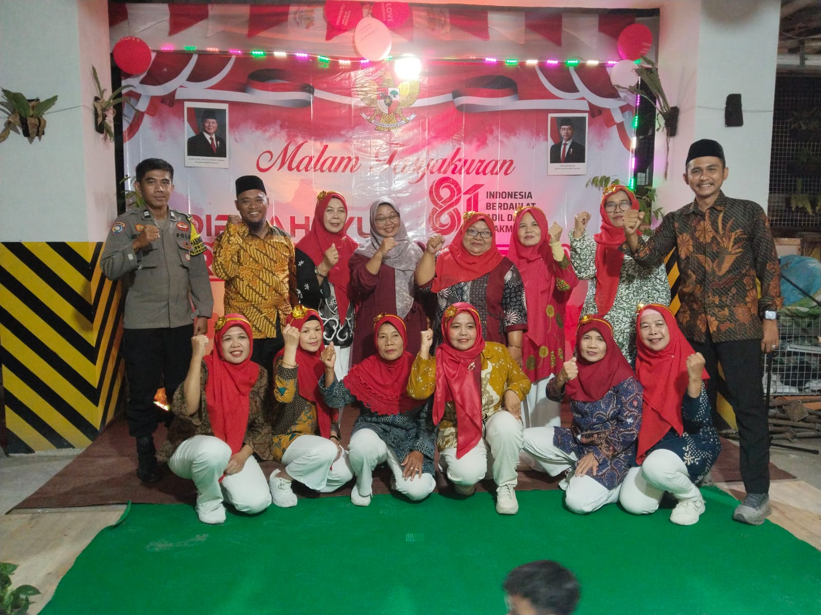Bhabinkamtibmas Purwokerto Timur Bersama Tiga Pilar Hadiri Tasyakuran HUT RI ke-81 di Sokanegara