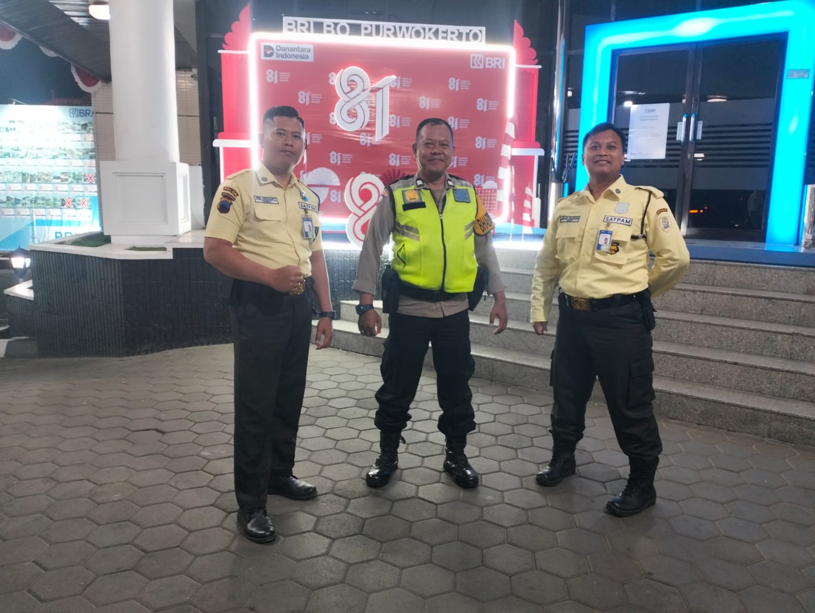 Sambangi BRI Cabang Purwokerto, Polisi Banyumas Titip Pesan Kamtibmas kepada Satpam